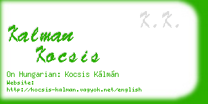 kalman kocsis business card